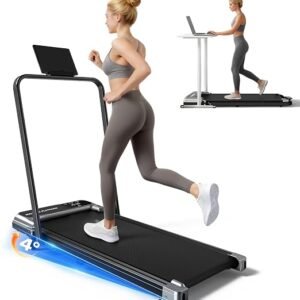 Walking Pad Treadmill for Home, Walking Pad with Incline and Handle Bar | Sturdy Foldable Handles Walking Pad with LED Display, Portable Quiet Under Desk Treadmills for small space at home office