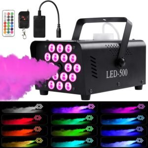 Fog Machine 800W Smoke Maker 13 Colorful LED Lights Lurt