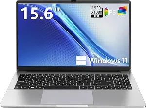 TUQ 15.6" FHD Windows 11 Laptop for School & Home, N4020 CPU, 4GB+128GB | Thin & Lightweight, 45W USB-C PD Fast Charging, WiFi 5, Privacy Camera, 180° Lay-Flat, Supports 1TB TF Card
