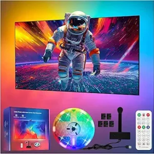TV Backlight with Camera Sync, 90 LEDs/m for 75-85 Inch TV, 16.4ft RGBIC | Music Sync, Game Mode RGBIC, Remote Control & App, Ultra-Bright 90 LEDs/m, PC Monitor Compatible, Home Theater & Gaming Setup