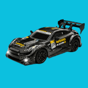 RC Drift Car, 20KM/H 4WD High Speed Remote Control Vehicle with LED Lights, 2 Batteries & Drift Tires, 2.4GHz Racing Toy for Boys Girls Kids Adults Black