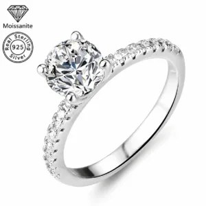 enKa 1/2/3/4/5CT Engagement Rings for Women, 925 Sterling Silver Oval Cut Solitaire Cubic Zirconia CZ Wedding Bands, Travel Promise Rings for Her Size 4-11