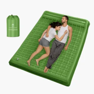 Double Camping Sleeping pad with Pillow & Built-in Foot Pump
